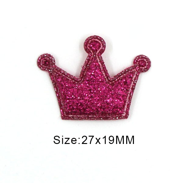 50 Stuks Glitter Gewatteerde Patches Kleurrijke Crown Bling Applicaties Sequin Patches Voor Kleding Diy Hoofddeksels Accessoires Bruiloft Decor: Small Rose Crown