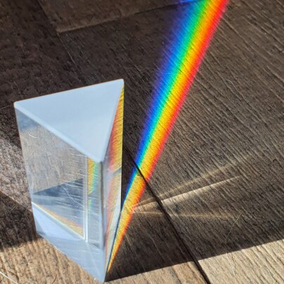 25x80mm verre optique angle droit prisme triangulaire pour l'enseignement spectre de lumière prisme arc-en-ciel prisme arc-en-ciel verre optique cristal