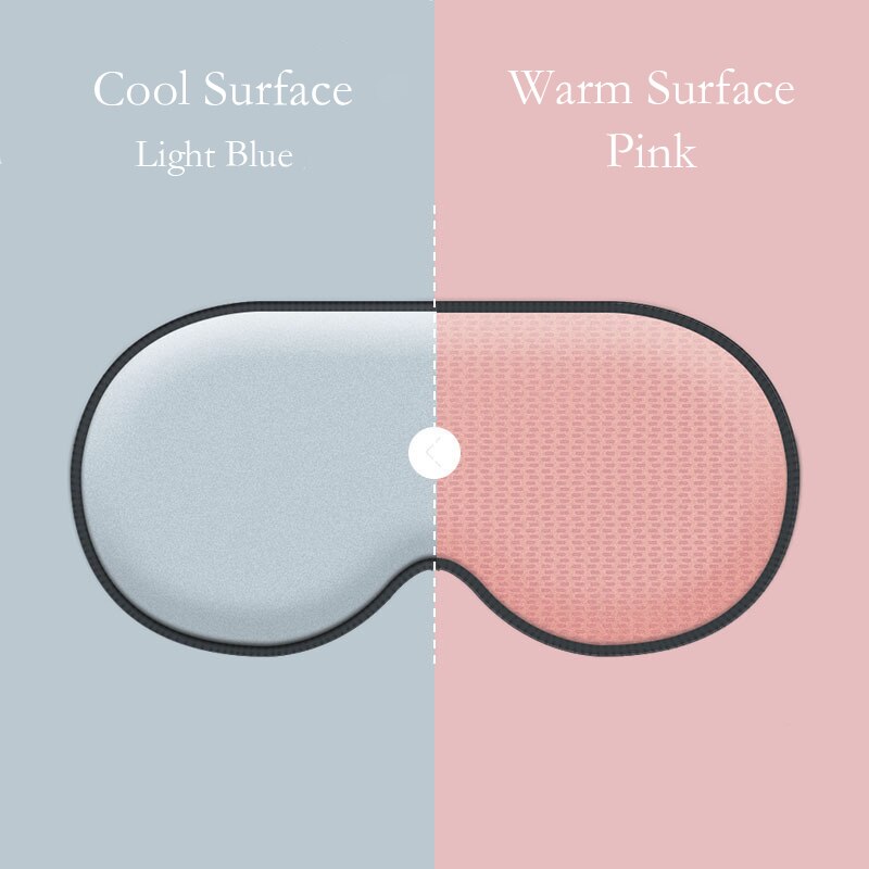 Masque de sommeil Double face masque pour les yeux de sommeil Surface chaude fraîche réglable: Light Blue Pink