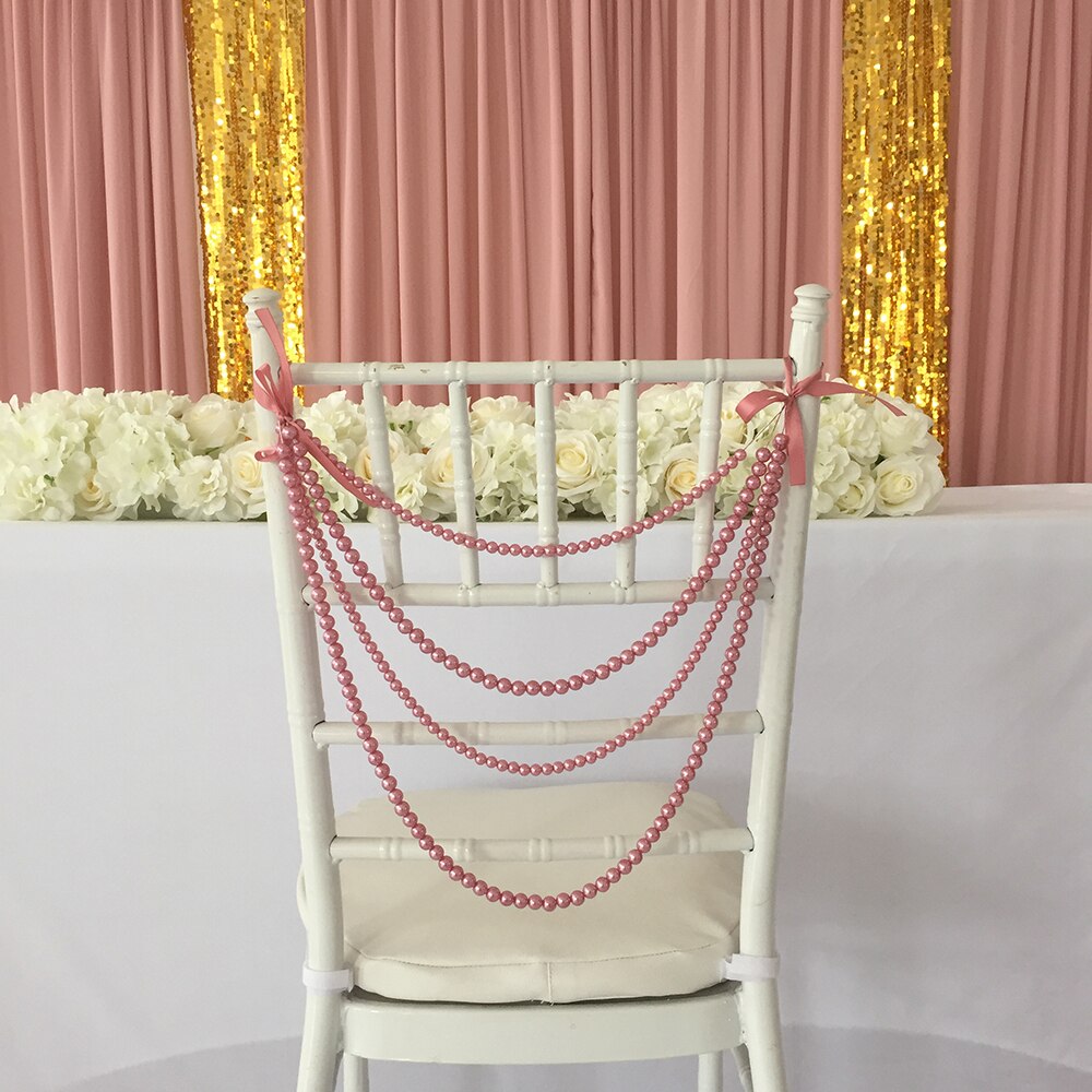 2 stykke imiteret perle perle guirlande til chiavari stol dekoration chiavari stol ramme stol kasket: Rødme rødme