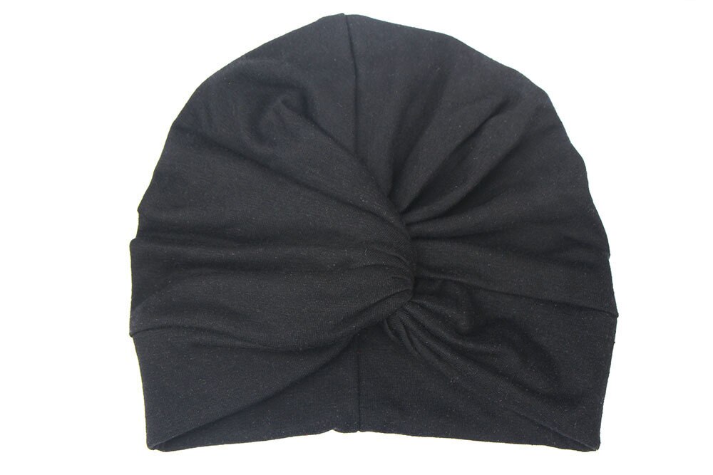 Pudcoco infantile Del bambino Turbante Cappelli Del bambino Del bambino Dei Capretti Del Ragazzo Della Ragazza Miscele del Cotone Cappello Molle Bello Sveglio Appena nato del Cappello Della Protezione di 0-2anni: nero