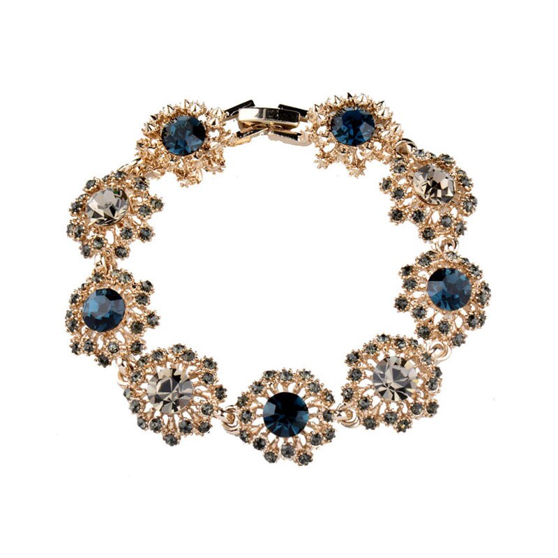 SINLEERY Vintage zircon cubique fleur Bracelet Antique or couleur chaîne Bracelet creux pour les femmes bijoux SL441 SSP