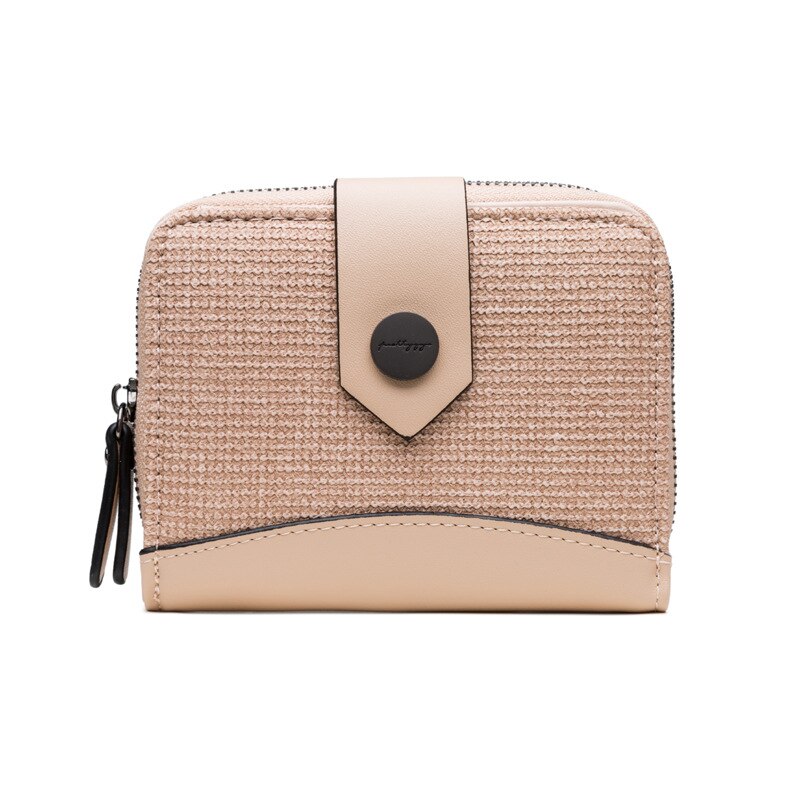 Mulher pequena carteira de mulher curto dobrável ins estudante multi-função moeda bolsa: Rosa