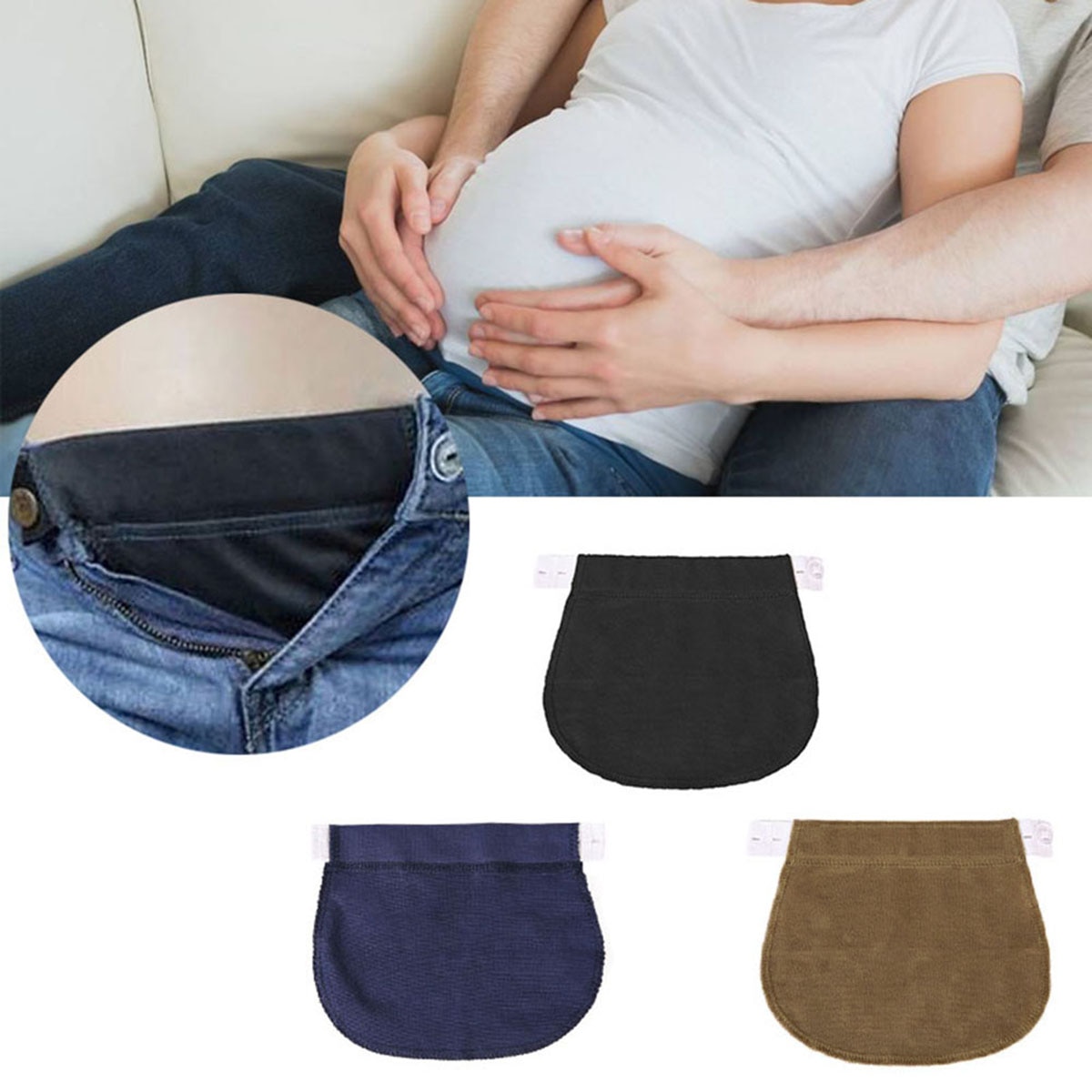 Justerbar barsel graviditet linning bælte elastisk talje forlænger tøj bukser til gravide bælter barsel