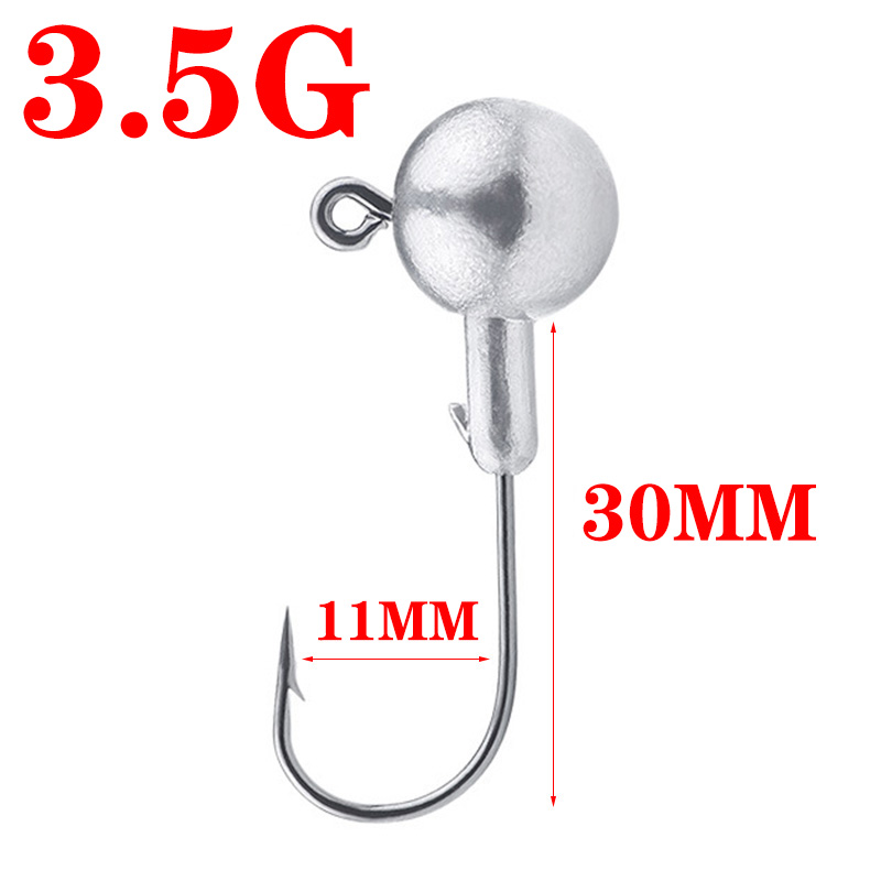 5 Stks/partij Crank Jig Hoofd Haken 3.5G 5G 7G 10G 14G Vissen Haak Lood Jig lokken Harde Aas Zachte Worm Visgerei Accessoires: 3.5g
