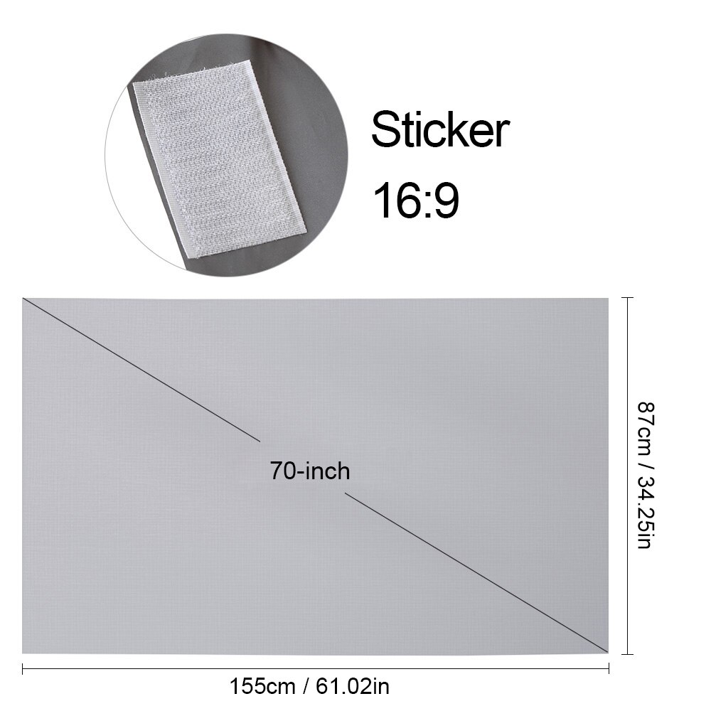 100inch Portable Projector Screen HD 16:9 Frameless Video Projection Screen Foldable Wall Mounted for Home Theater Office Movies