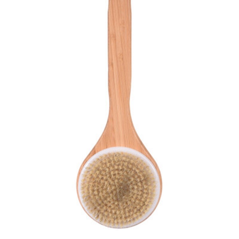 Mejor baño cuerpo seco cepillo-cepillo jabalí Natural cerdas ducha frotador de espalda con mango largo para la celulitis exfoliación de desintoxicación