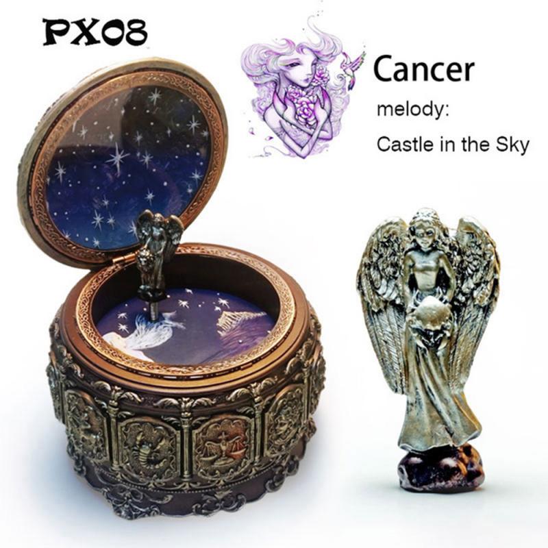 Twaalf Sterrenbeelden Met Led Flash Retro Zodiak Twaalf Constellatie Muziekdoos Handgemaakte Art Muziekdoos Valentijnsdag Bbirthda: Cancer