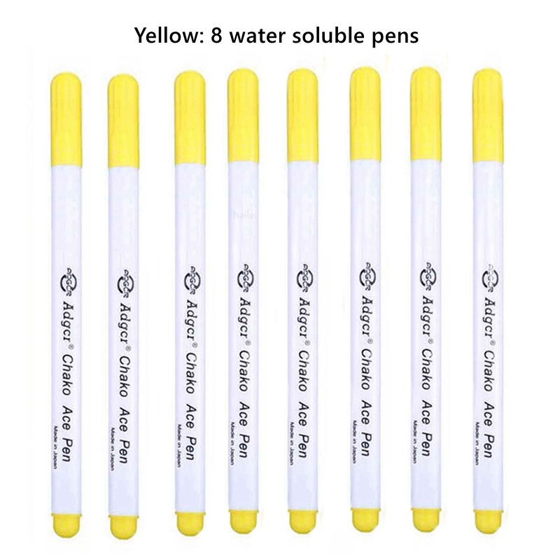 Haile Fabric Markers Fade Out for Drawing Lines Disappearing Marker Pens Patchwork Fabric PP Multi Purpose DIY Craft Sewing Tool: light yellow