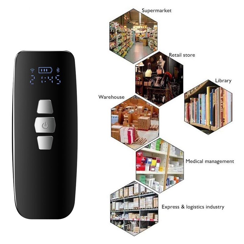 1D Barcode Scanner Bluetooth + 2.4G Wireless + USB Wired 1D Bar code for iPhone iPad Android Tablet Windows Android IOS Scanner