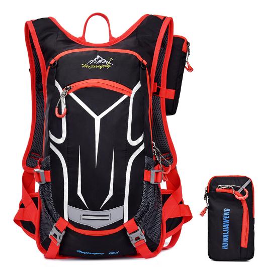 Outdoor mountainbike rugzak toerisme reizen fietsen rugzak waterdichte bergbeklimmerstas met helmnet 18l: Klassiek rood / 20l