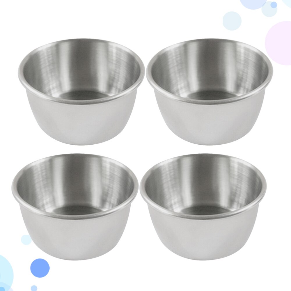 4 pçs de aço inoxidável panela quente mergulhando tigela molho pequeno copo tempero prato prato prato prato aperitivo placas recipiente molho para restaurante