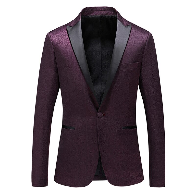 Texudo – veste Slim à simple boutonnage pour homme, tenue décontractée pour Banquet, fête d&#39;affaires, bal, bal, chanteur, hôte, danseuse: Wine red / S