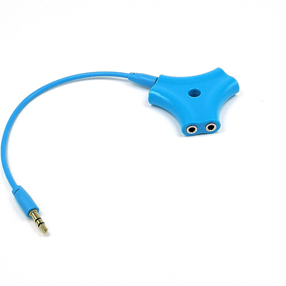 3.5mm Headphone Earphone Stereo Audio Splitter 1 Male to 2 3 4 5 Male Ports Cable Cord Jack Headset 6 Hub Way Audio Adapter Line: Blue