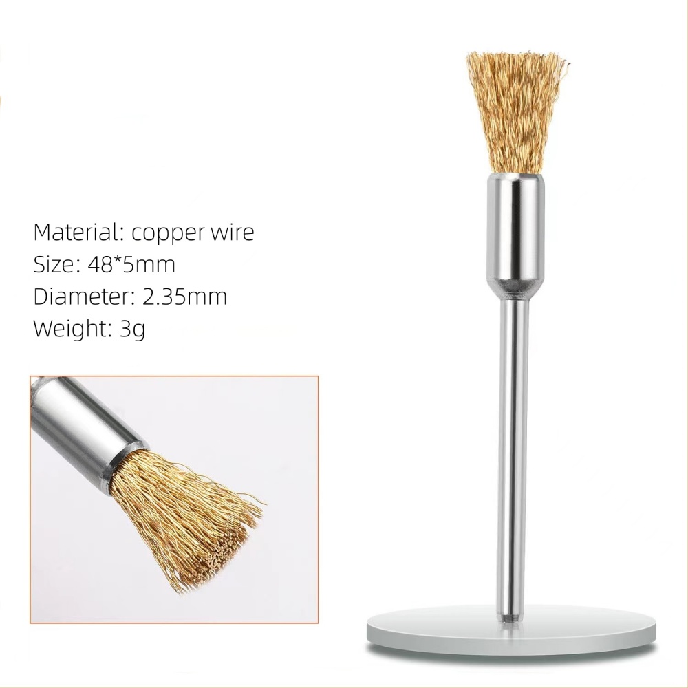 Broca para uñas, cepillo de limpieza, taladros eléctricos portátiles para manicura, alambre de cobre, limpiador, accesorios para decoración de uñas DIY, 1 ud.: Oro