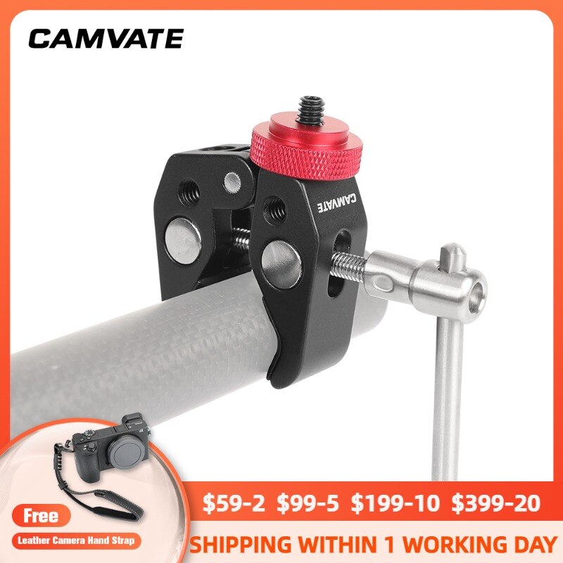 CAMVATE Camera Universal Super Crab Clamp With 1/4&quot;-20 to1/4&quot;-20 Screw Converter For DSLR Camera/Monitor Photography Accessories