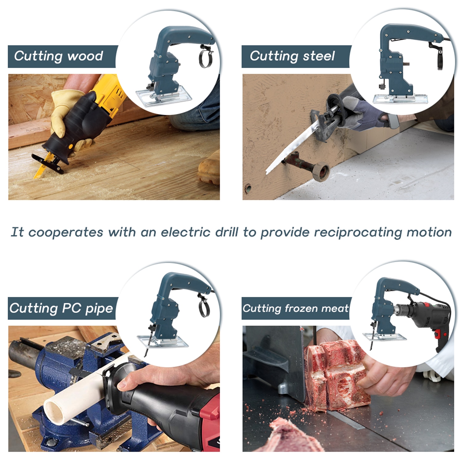 Multifunctional Reciprocating Saw File Adapter Electric Drill Saw Converter Power Drill to Jig Saw Wood Cutter