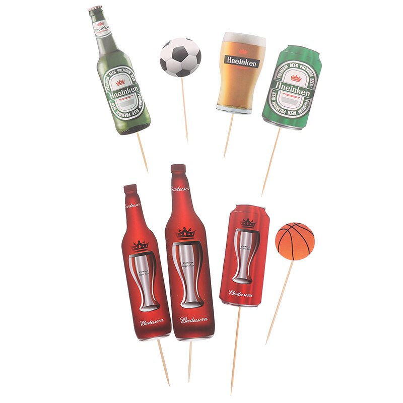 1 Set cerveza baloncesto fútbol Topper para tarta de feliz cumpleaños Festival deporte suministros para fiestas temáticas niños favores