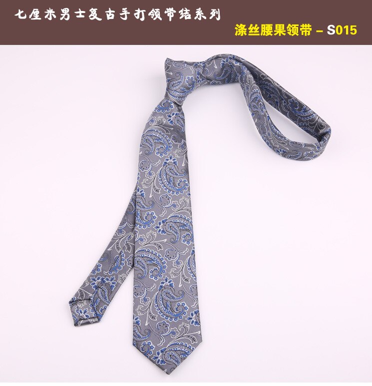 7cm cravates décontracté pour hommes Cravate maigre Polyester Vintage cajou fleur Cravate affaires chemise mince accessoires Cravate: 015