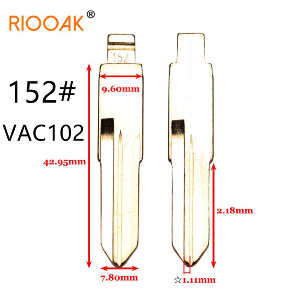 10Pcs Remote Key Blade Kd Vvdi Ongesneden Flip Blank Lishi VAC102 #152 153 #53 # Voor Renault megan Dacia Clio Stofdoek Vervanging Deel: 10PCS 152 VAC102