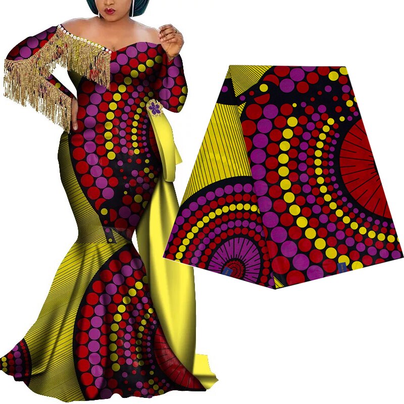100% Soft Cotton Ankara African Prints Wax Fabric Guaranteed Real Wax Tissu Top Sewing Material for Party Dress Textile