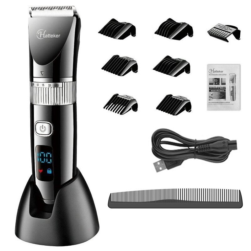 Waterdichte Professionele Draadloze Kapper Tondeuse Voor Mannen Baard Tondeuse Pro Elektrische Haar Snijmachine Een Batterij