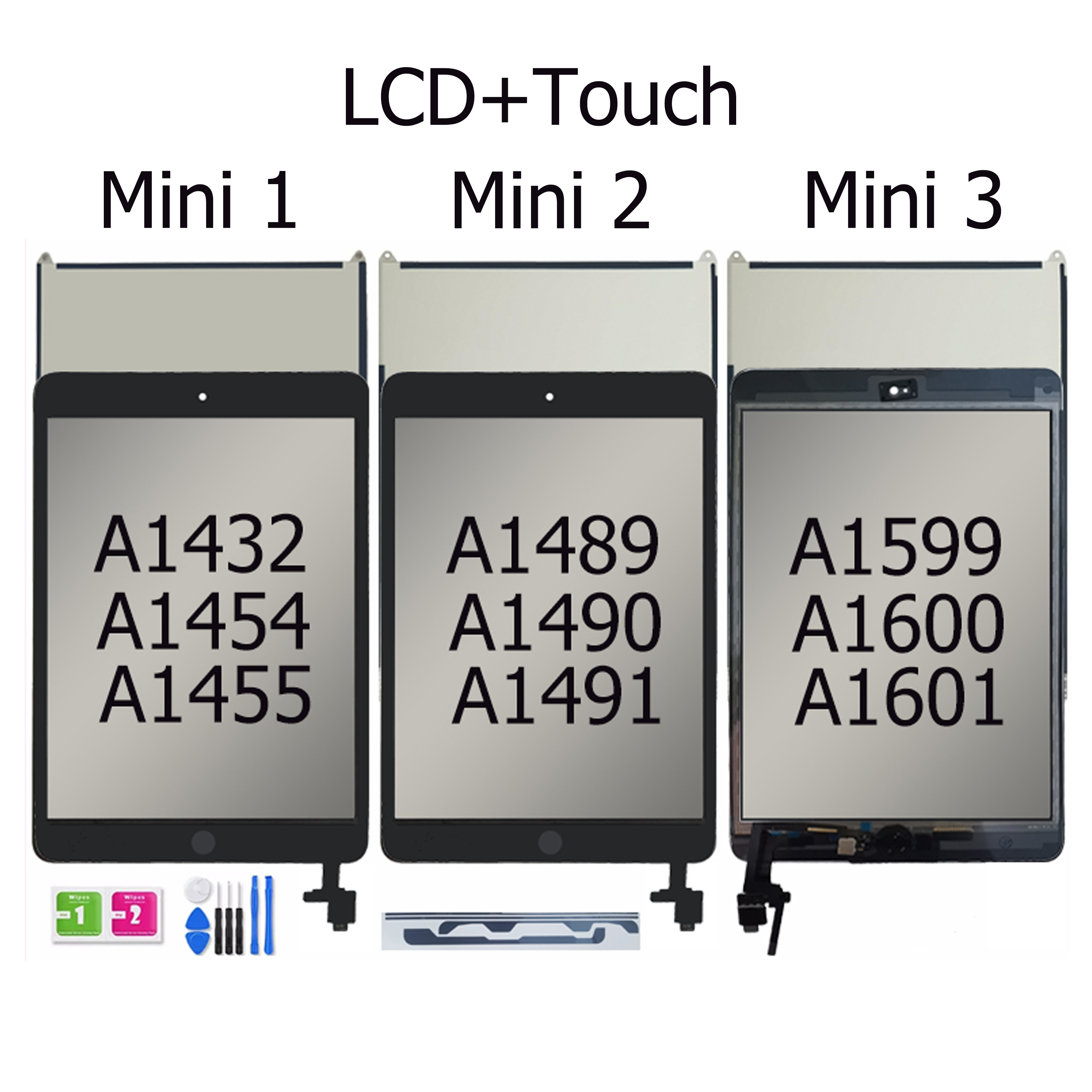 Lcd En Touch Screen Display Getest Voor Apple Ipad Mini1 Mini2 Mini3 A1432 A1454 A1455 A1489 A1490 A1491 A1600 A1601 mini 1 2 3