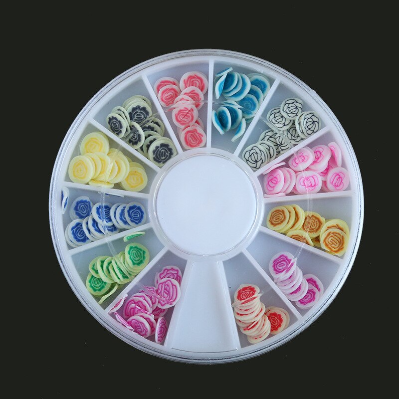 1 pièces Kawaii Nail Art fruits fleurs plume bricolage canne tranches décoration acrylique beauté polymère argile ongle autocollant outil: 9