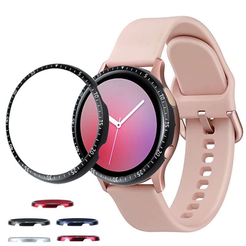 Bezel ring voor samsung galaxy watch active 2 40mm 44mm beschermhoes sport zelfklevende metalen bumper accessoires active 2 40