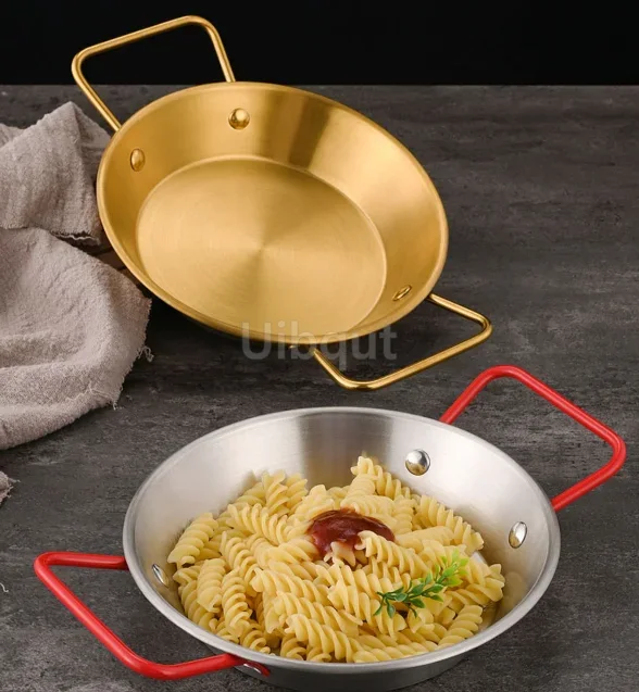 Rustfrit stål god spansk paella pande fisk og skaldyr ret koreansk stegt kylling ret ost komfur binaural frugt sukker pande