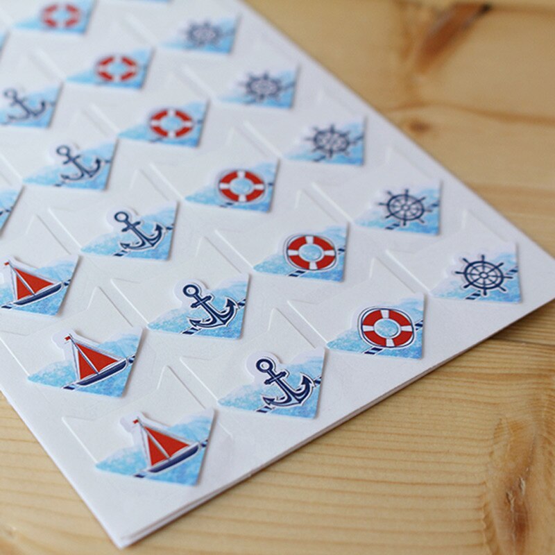24 Pcs/Lot DIY Ocean Series Cute Paper Stickers For Photo Albums Excellent Handwork Frame Decoration Paper For Scrapbooking Set