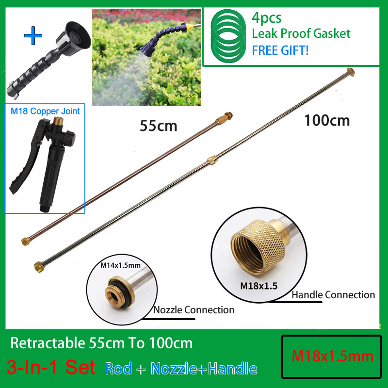 3In1 Edelstahl 1m Versenkbare Spritzstab Kupfer Stecker Outdoor Garten Spritzen Für Elektrische Hand Sprayer Zubehör
