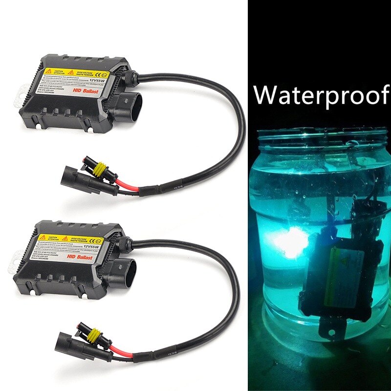 VicTsing 1 Pair 55W Universal Xenon HID Replacement Conversion Kit DC 12V Digital Slim Ballast Electronic Ballast 55W Waterproof