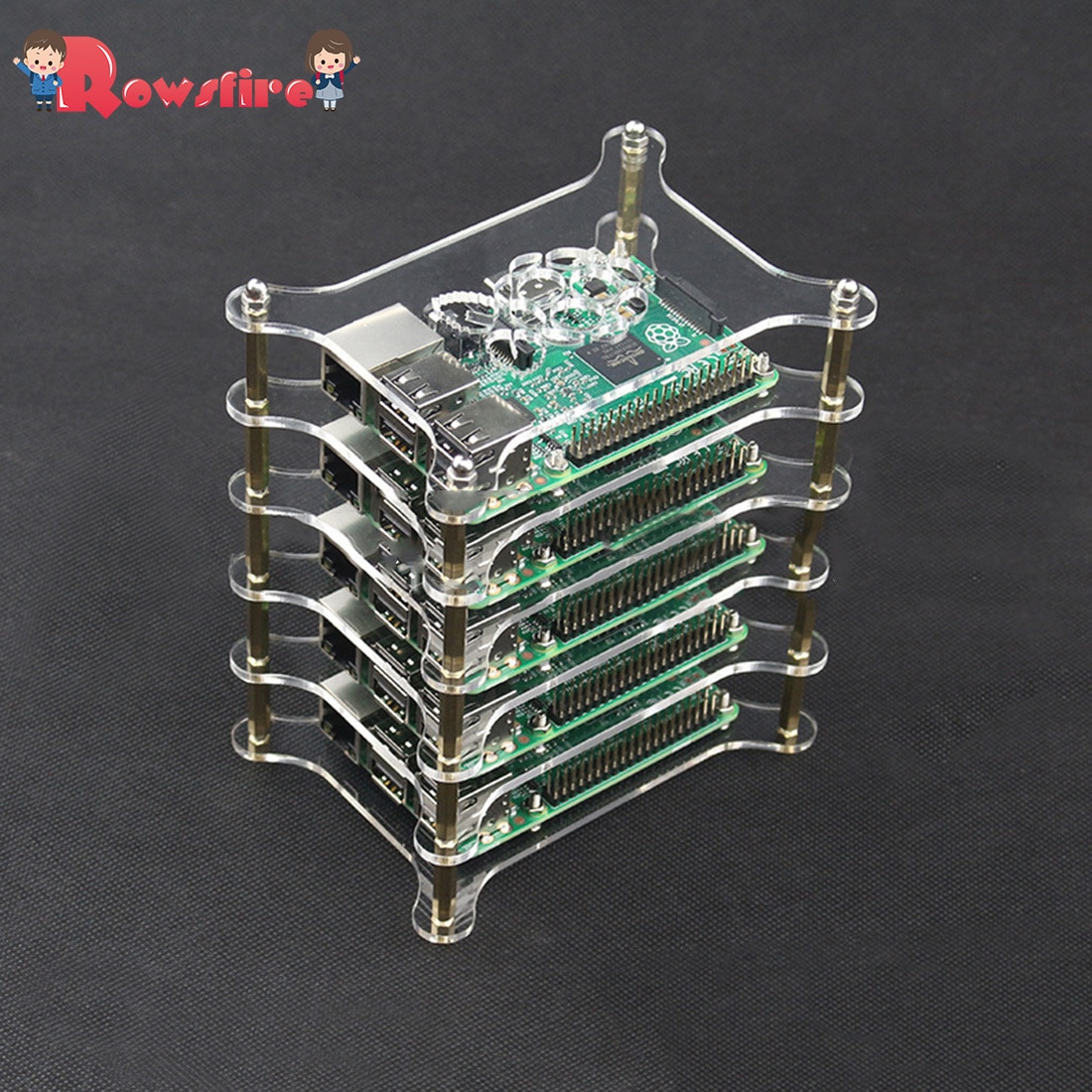 Acryl Multilayer Cluster Servers Shell Voor Raspberry Pi 3B +/3B/2B-6 Lagen