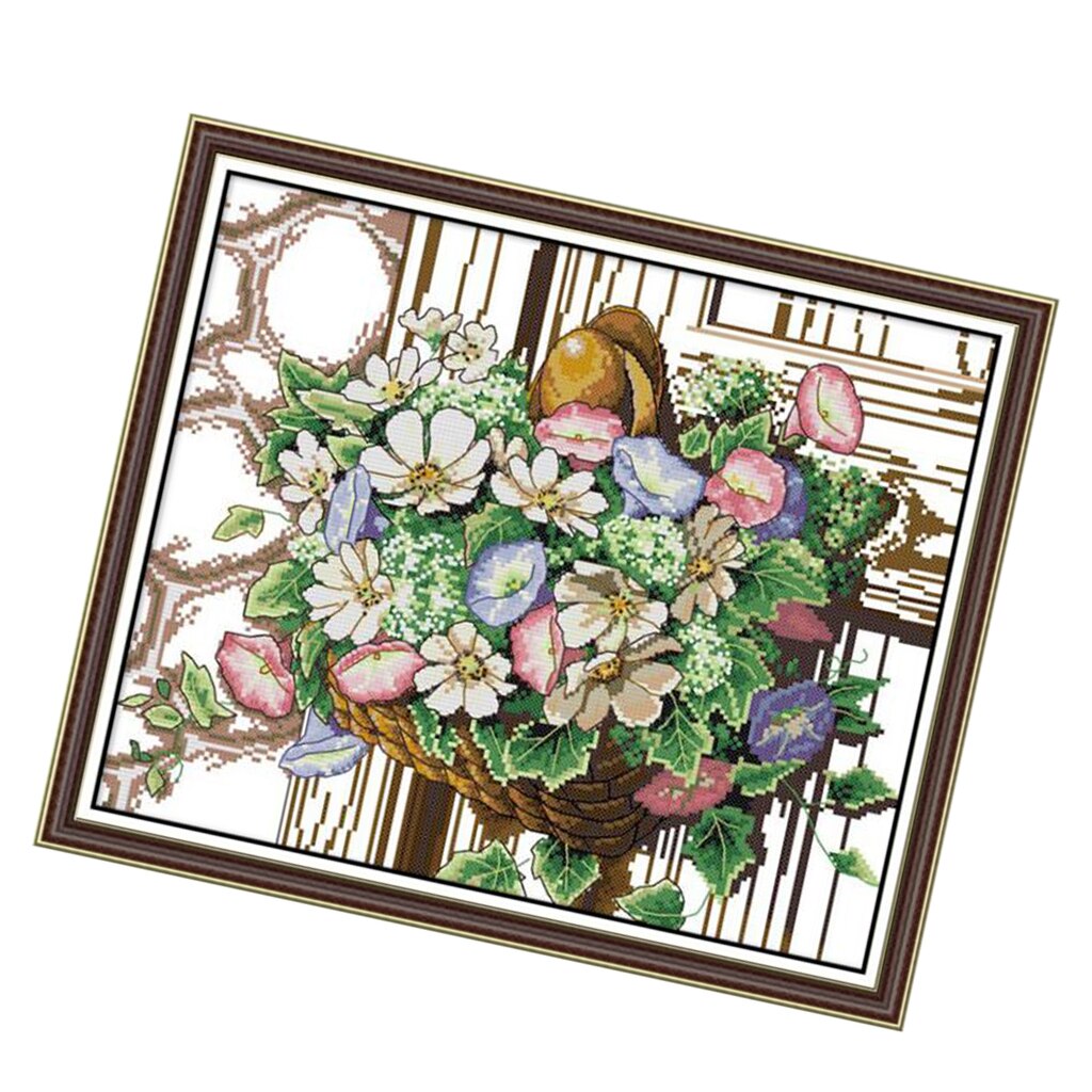 Cute Flower Pattern Cross Stitch Kit Wall Stamped Cross Stitch Needlework