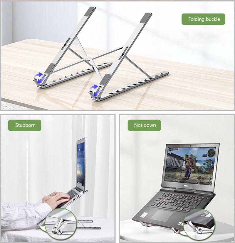 Laptop Holder For MacBook IPad Air Pro Notebook Foldable Aluminium Alloy Stand Bracket Support 15 Inch PC Notebook In Stock
