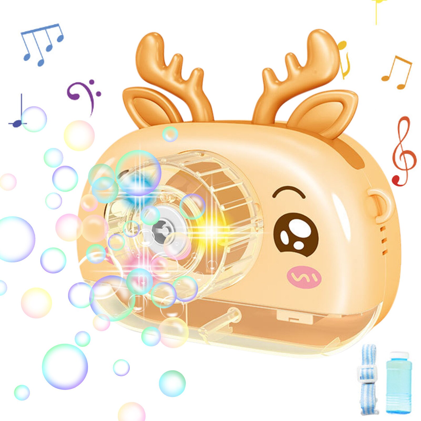 Kids Elektrische Bubble Machine Cartoon Dieren Bubble Blower Baby Bubble Machine: Bruin