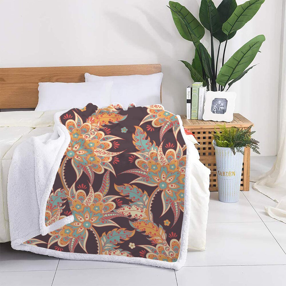 Silstar Tex czarny narzuty na łóżka retro kwiaty wzór piękny polarny Sherpa koc koce łóżko zimowe