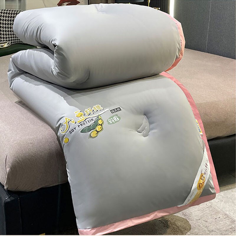 Couette matelassée grise pour lit Queen size, couette de maison légère en fibres