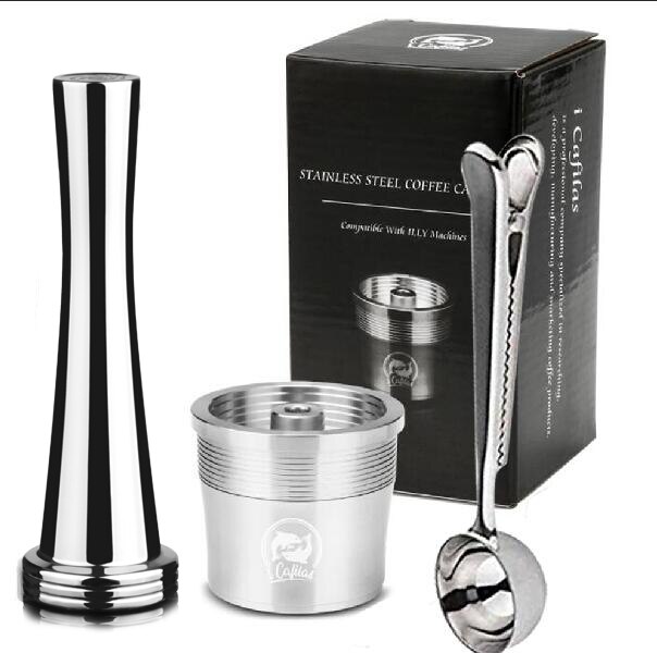 ICafilas-cápsula reutilizable de acero inoxidable Compatible con máquina de café illy, cápsula reutilizable, apta para Espresso illy Cafe: 1 C 1T 1S