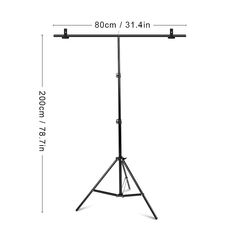 Fotografie Foto Hintergrund Steht T-Form Hintergrund Rahmen Unterstützung System Steht Mit Schellen für foto studio Mehrere größen: 80x200cm