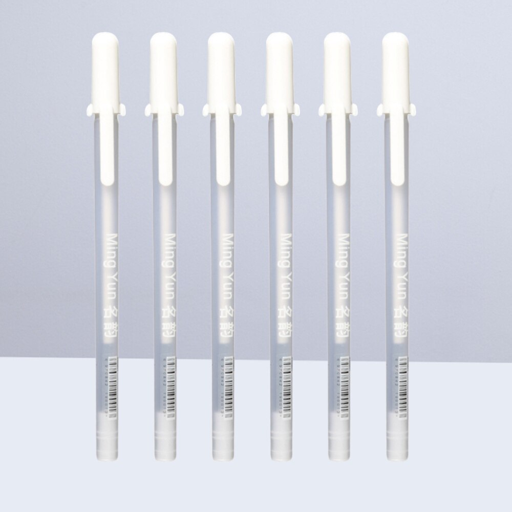 6 Pcs White Oil Based Paint Pen Markers Fine Point Tips Permanent Ink that Works on Glass Wood Metal Rubber Rocks Stone Arts Cra