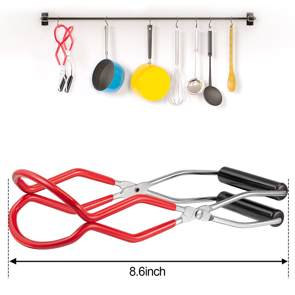 Canning Jar Lifter with Grip Handle Canning Tongs Stainless Steel Anti-Scalding Anti-Slip Wide-Mouth Clip for Kitchen Restaurant