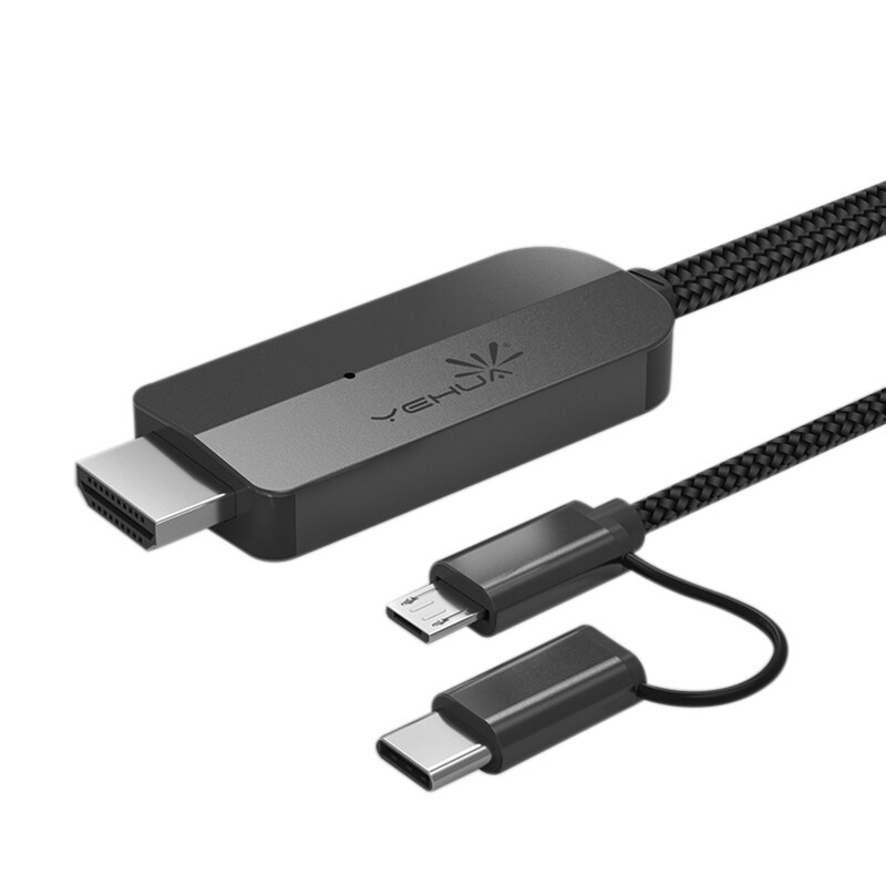 YEHUA LD22Y-1 USB C Micro-USB vers HDMI 1080P HD câble adaptateur pour téléphone Android TV ordinateur portable