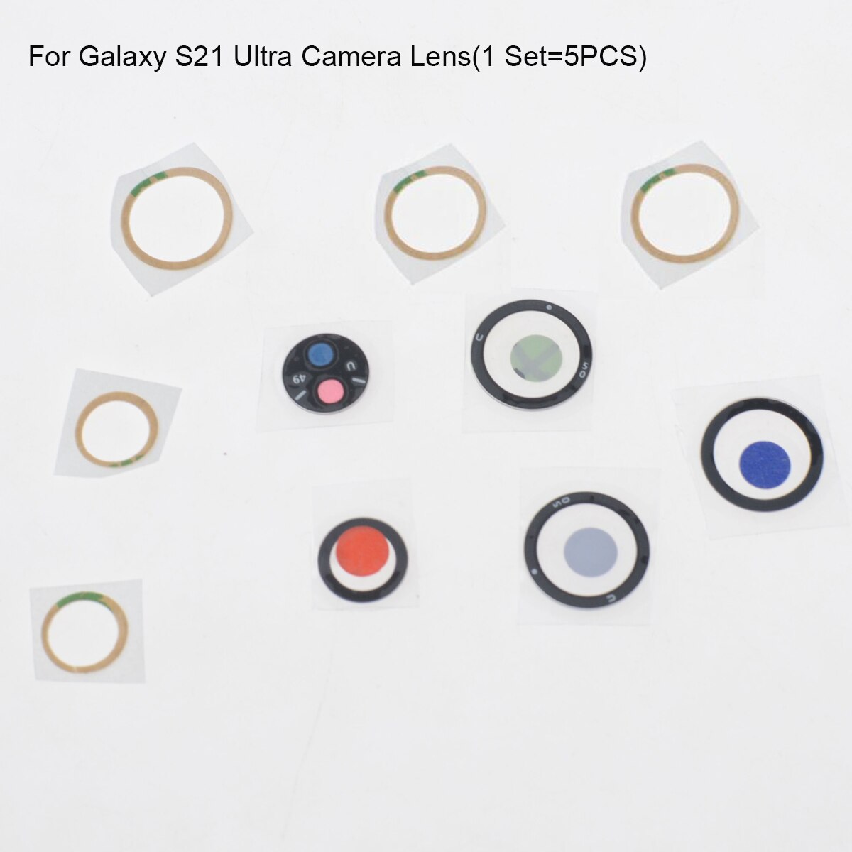 1 Set Terug Camera Glazen Lens Met Frame Voor Samsung Galaxy S21 Ultra S21 Plus Achteruitrijcamera Glas Houder Vervanging reparatie Onderdelen: s21 Ultra Lens Only