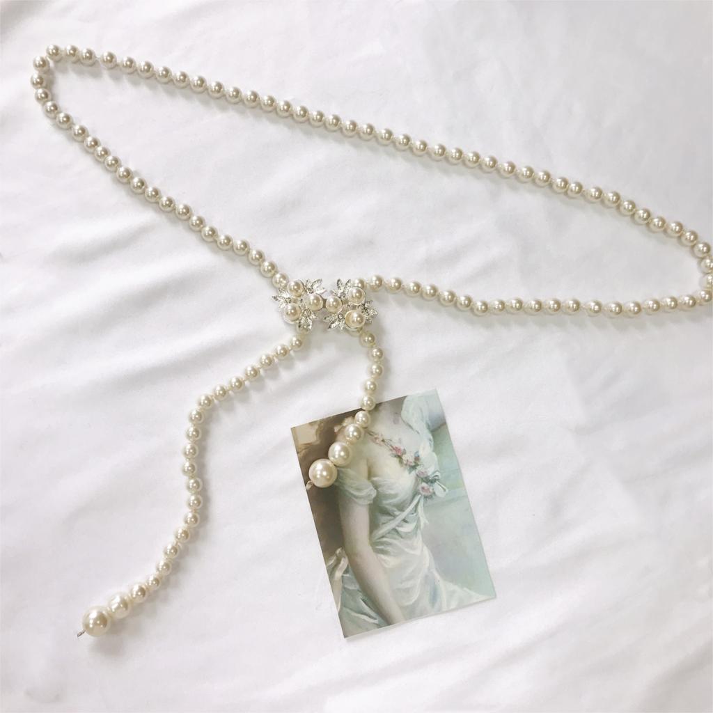 hanfu belt ladies metal adjustable ladies waist chain women strap dress belt pearl decorative clothes accessories: color3