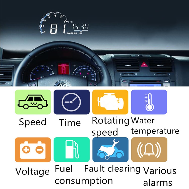 Car Electronics Head Up Display Speedometer Hud Projector On Windshield GPS Speedometer GPS HUD Obd2 Information Display Module