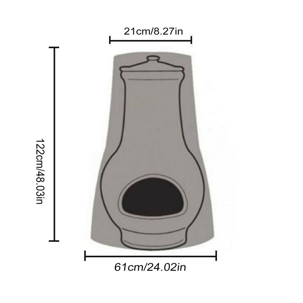 Outdoor Large Waterproof Chiminea Cover Chimney Fire Pit Heater Protective Cover Prevent Dust For All Seasons