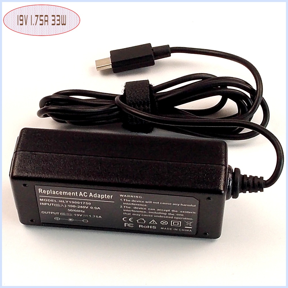 Laptop netbook ac adapter voeding lader 19 v 1.75a voor asus vivobook e200 e200h e200ha-us01-gd e200ha-us01-bl