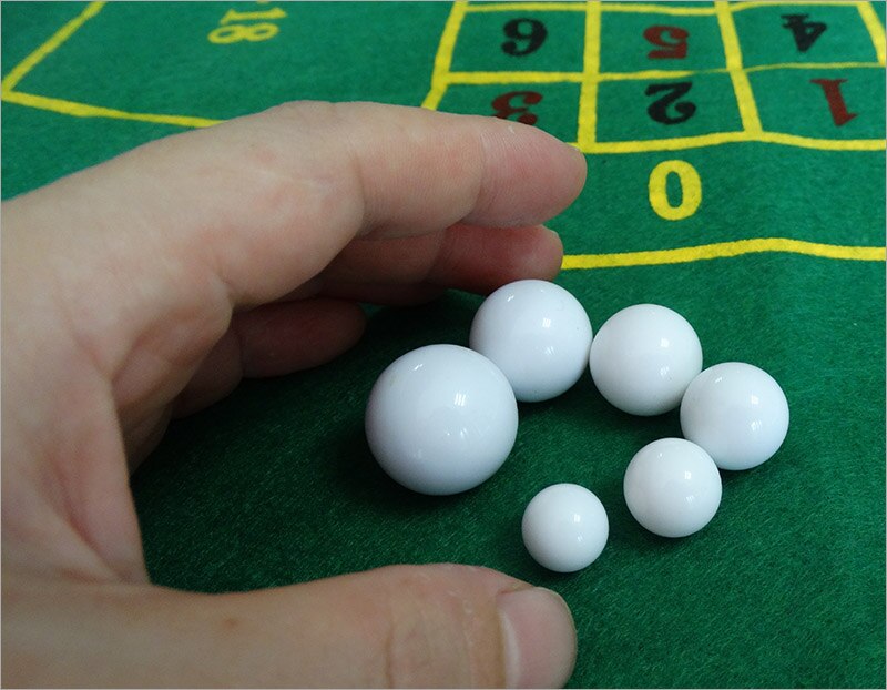 3 stk / lot acryl roulette bold til roulette spil casino roulette bold seks størrelse 12mm-14mm-16mm-18mm-20mm-22mm